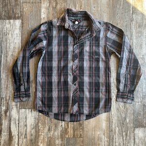 Tony Hawk Boys Large (14/16) Button Down Collared Shirt - Black, Gray And Red